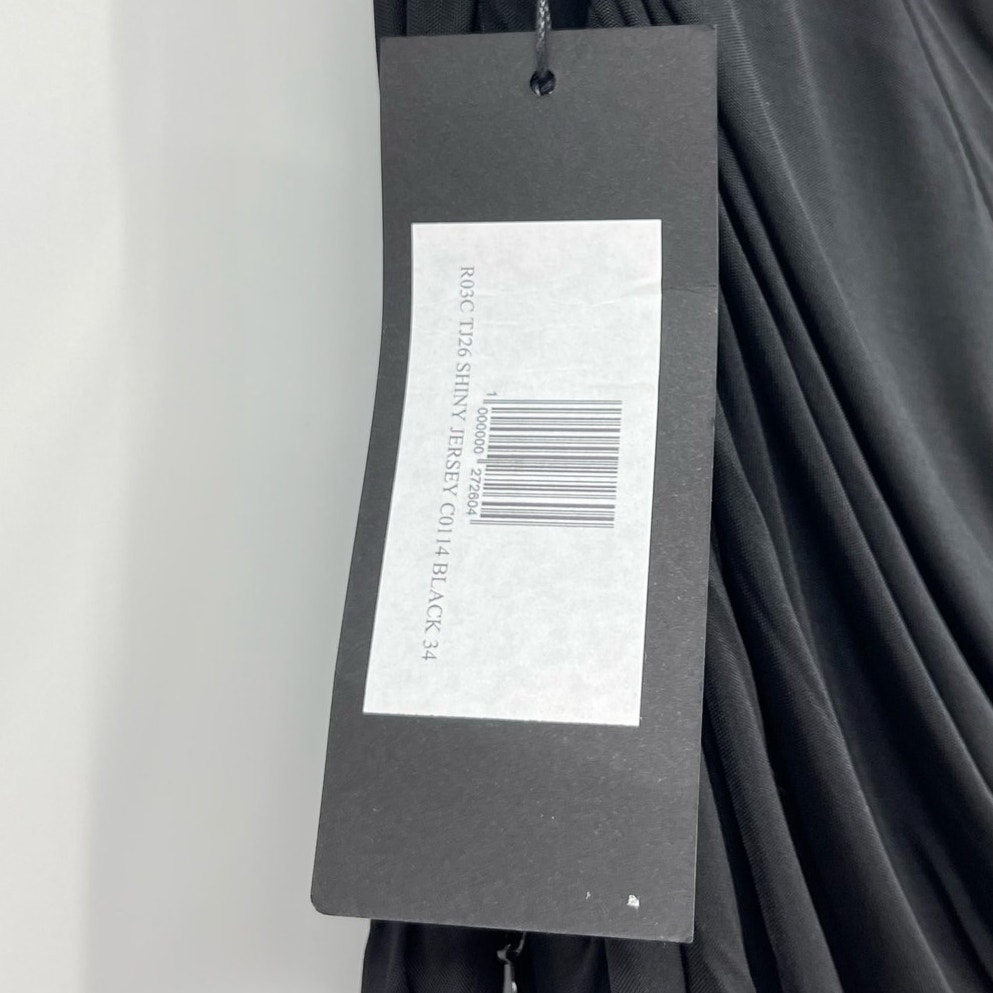 Atlein | Nwt One Sleeve Asymmetric Cut Out Ruched Jersey Gown Black Fr34 Xs — image 6 of 8